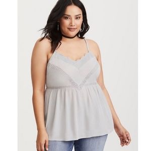 Torrid Gray Lace Trim Camisole